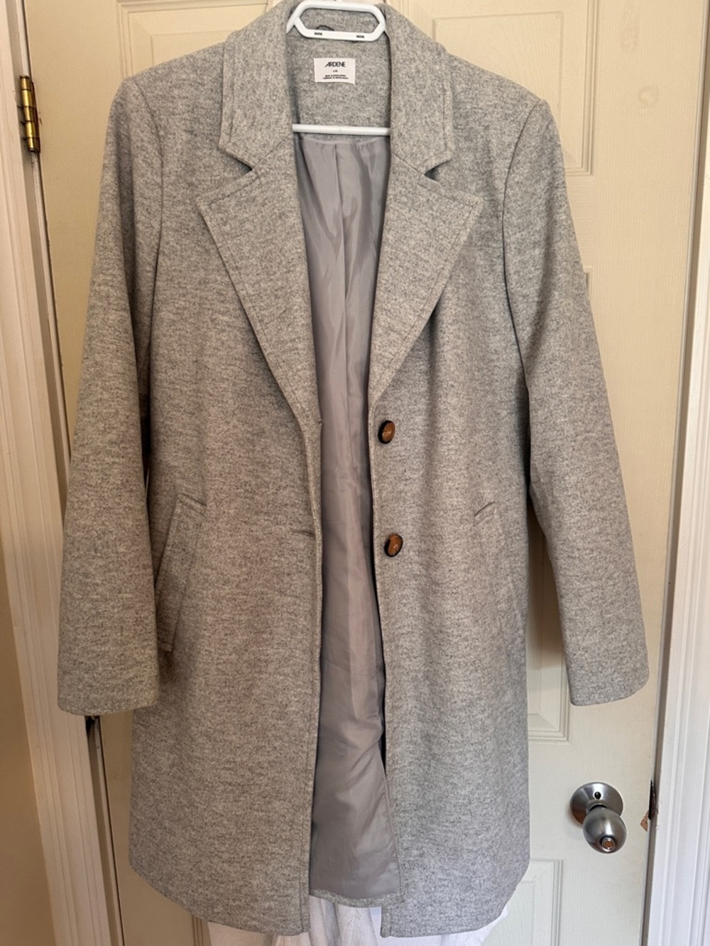 Ardene Light Gray Trench Coat with Button Front